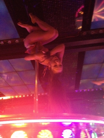 Oh yeah, and random pole dancers on moveable platforms. No wonder the boys have been here a few times...